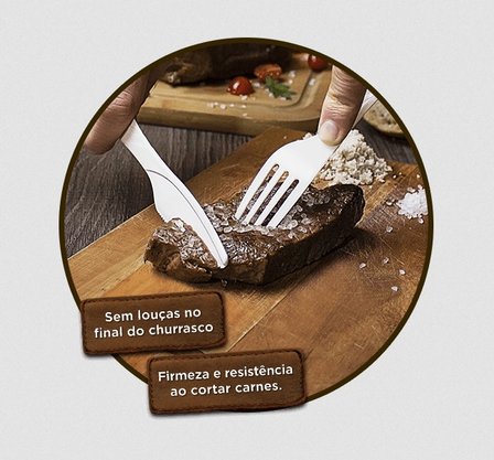 Faca Extra Forte Churrasco Transparente (Cristal) com 20 un. - Strawplast