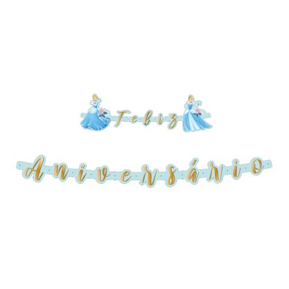 Faixa Decorativa Feliz Aniversário – Cinderela – Regina Festas