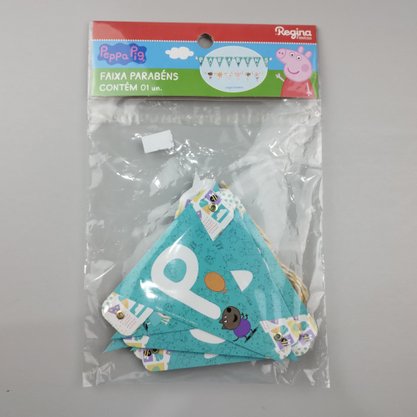 Faixa Decorativa Parabéns – Peppa Pig – Regina Festas