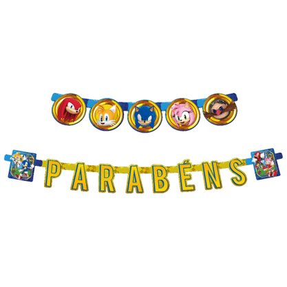 Faixa Decorativa Parabéns – Sonic – Regina Festas