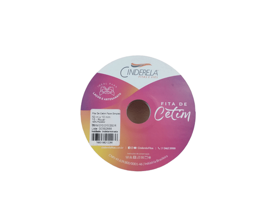 Fita Cetim Simples 10mm x 50m Azul Royal – Cinderela
