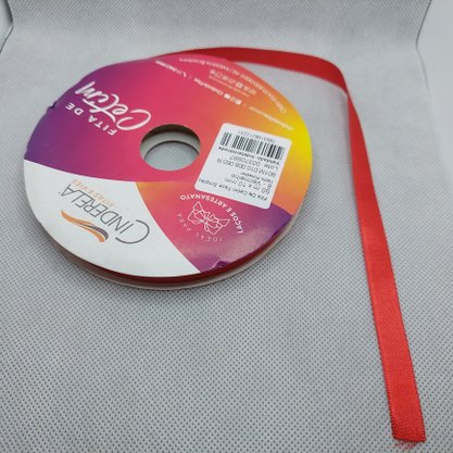 Fita Cetim Simples 10mm x 50m Vermelho – Cinderela
