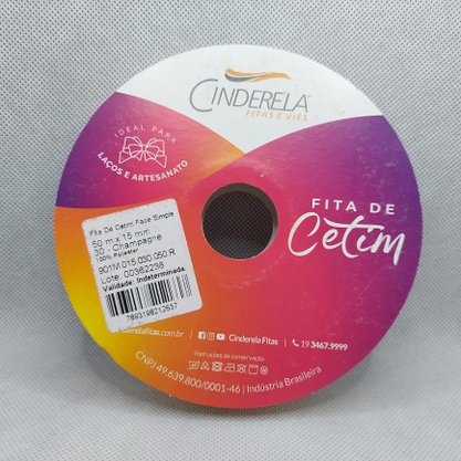 Fita Cetim Simples 15mm x 50m Champagne – Cinderela