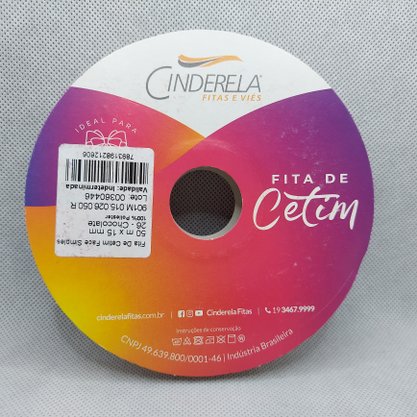 Fita Cetim Simples 15mm x 50m Chocolate – Cinderela