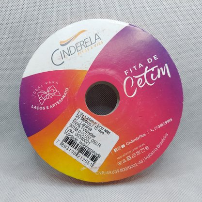 Fita Cetim Simples 15mm x 50m Laranja – Cinderela
