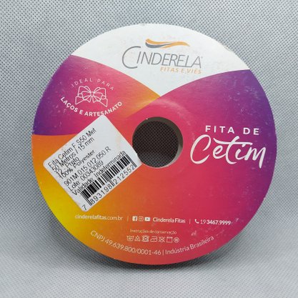 Fita Cetim Simples 15mm x 50m Preto – Cinderela