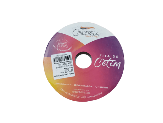 Fita Cetim Simples 15mm x 50m Rosa - Cinderela 