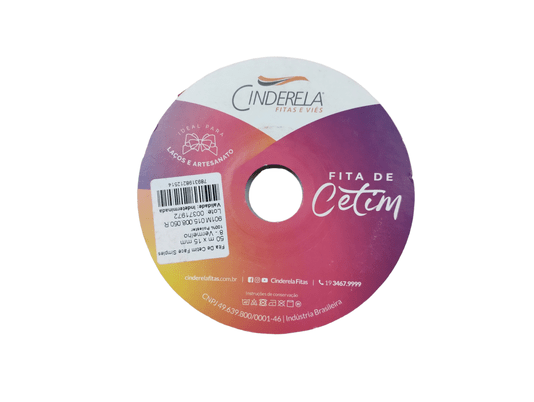 Fita Cetim Simples 15mm x 50m Vermelho – Cinderela