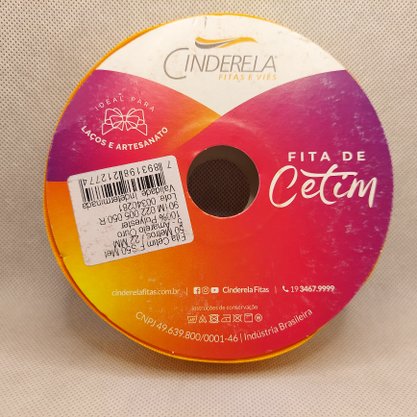 Fita Cetim Simples 22mm x 50m Amarelo Ouro – Cinderela