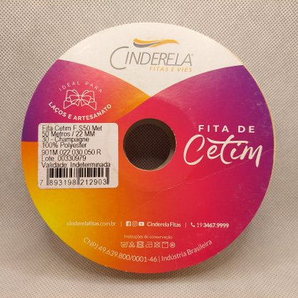 Fita Cetim Simples 22mm x 50m Champagne – Cinderela