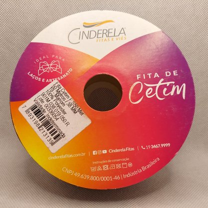 Fita Cetim Simples 38mm x 50m Marrom – Cinderela