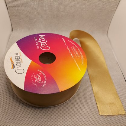 Fita Cetim Simples 38mm x 50m Ouro Velho – Cinderela