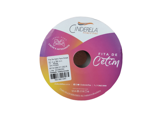 Fita Cetim Simples 38mm x 50m Rosa – Cinderela