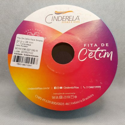 Fita Cetim Simples 38mm x 50m Turquesa – Cinderela