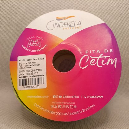 Fita Cetim Simples 38mm x 50m Verde Militar – Cinderela