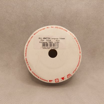 Fita Cetim Simples 4mm x 50m Cinza – Sinimbu