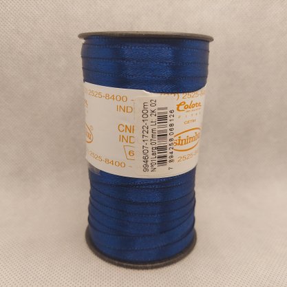 Fita Cetim Simples 7mm x 100m Azul Marinho – Sinimbu