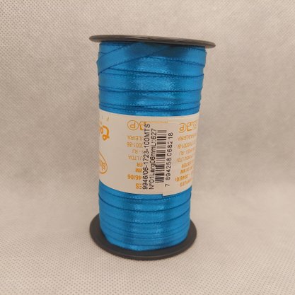 Fita Cetim Simples 7mm x 100m Azul Turquesa – Sinimbu
