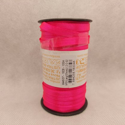 Fita Cetim Simples 7mm x 100m Pink Flúor – Sinimbu