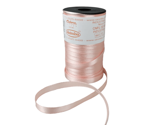 Fita Cetim Simples 7mm x 100m Salmão Suave – Sinimbu