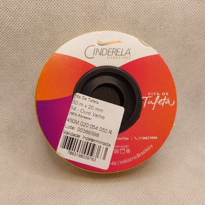 Fita Tafetá Simples 20mm x 50m Ouro Velho – Cinderela