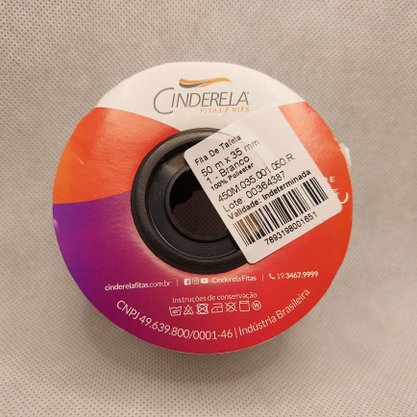 Fita Tafetá Simples 35mm x 50m Branco – Cinderela