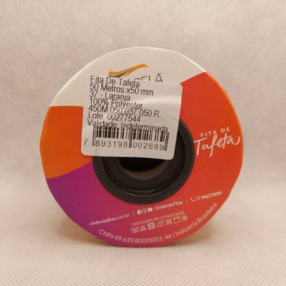 Fita Tafetá Simples 50mm x 50m Laranja – Cinderela