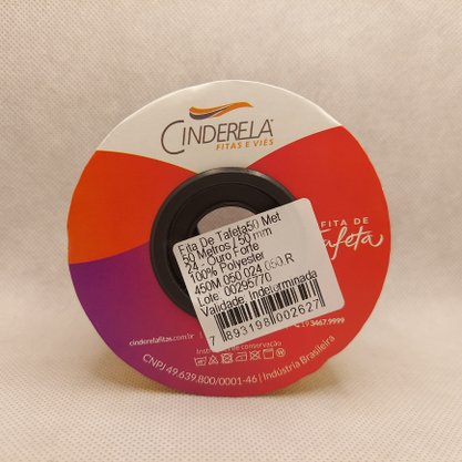 Fita Tafetá Simples 50mm x 50m Ouro Forte – Cinderela