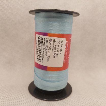 Fita Tafetá Simples 6mm x 100m Azul Claro - Cinderela