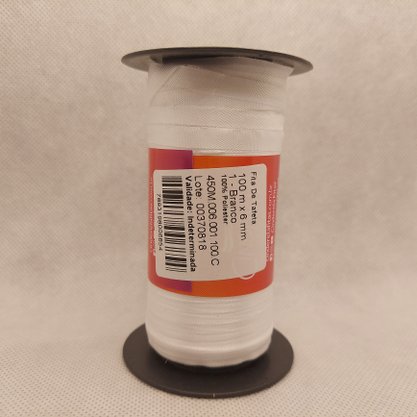 Fita Tafetá Simples 6mm x 100m Branco – Cinderela