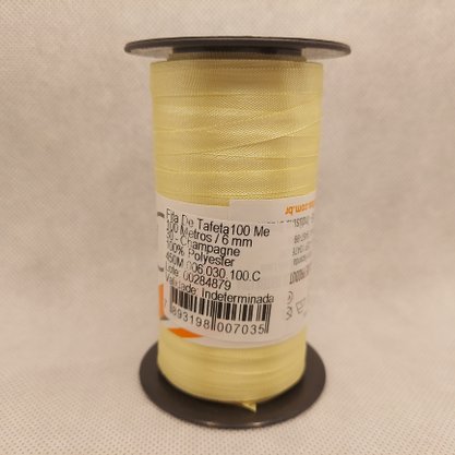 Fita Tafetá Simples 6mm x 100m Champagne – Cinderela