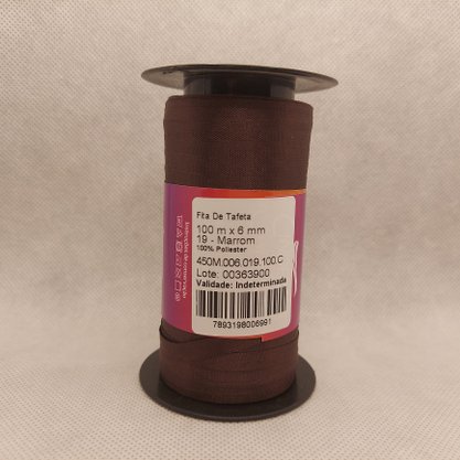Fita Tafetá Simples 6mm x 100m Marrom – Cinderela