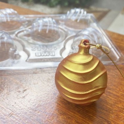 Forma Acetato BWB Especial com silicone cód.10052 Bolinha de Natal listrada