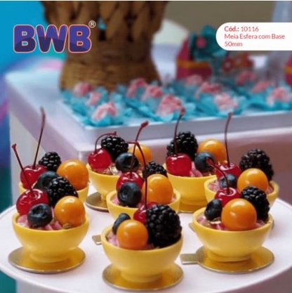 Forma Acetato BWB Especial com silicone cód.10116 Meia esfera com base 50mm