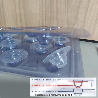 Forma Acetato BWB Especial com silicone cód. 3522 SP 847 Mini Trufa alongada 60g