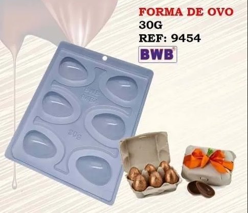 Forma Acetato BWB Especial com silicone cód. 9454 Ovo liso 30g