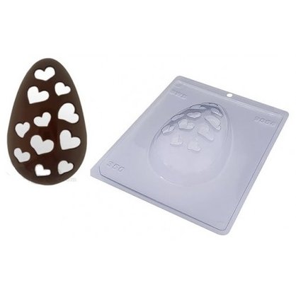 Forma Acetato BWB Especial com silicone cód. 9558 Ovo vazado coração 350g