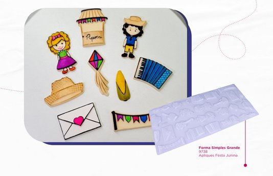 Forma Acetato BWB Simples Grande Cód. 9738 Apliques Festa Junina