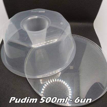 Forma para Pudim Grande 500ml – 6 unid – Plastilânia