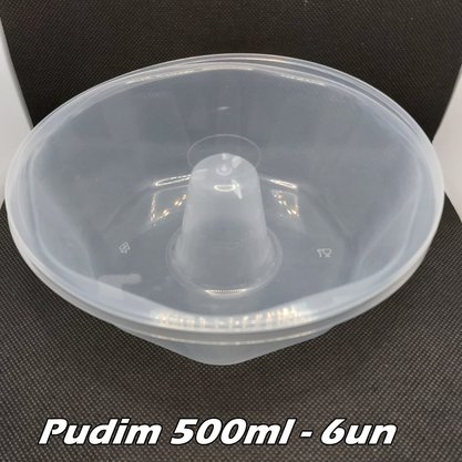 Forma para Pudim Grande 500ml – 6 unid – Plastilânia