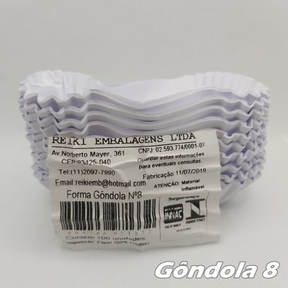 Forminha de papel Gôndola nº8 Branca – 100un – Reiki