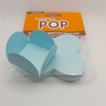 Forminha para doce 4 pétalas Box Azul bebê –  50unid –  Pop