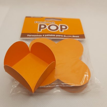 Forminha para doce 4 pétalas Box Laranja –  50unid –  Pop