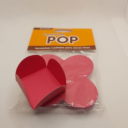 Forminha para doce 4 pétalas Box Rosa Pink –  50unid –  Pop