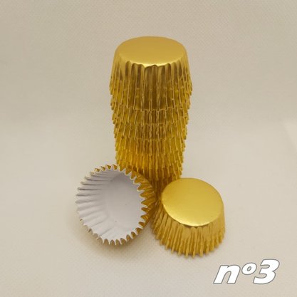 Forminha para doces Metal nº3 Ouro – 50un – Reiki 