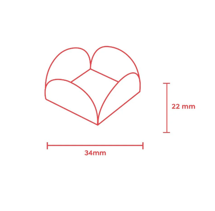 Forminha Quatro Pétalas Rosa Bebê 50 unidades – Sulformas 