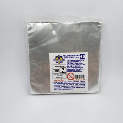 Fundo Quadrado Transparente 10x10cm com 500 un. – Cartonagem Brasil