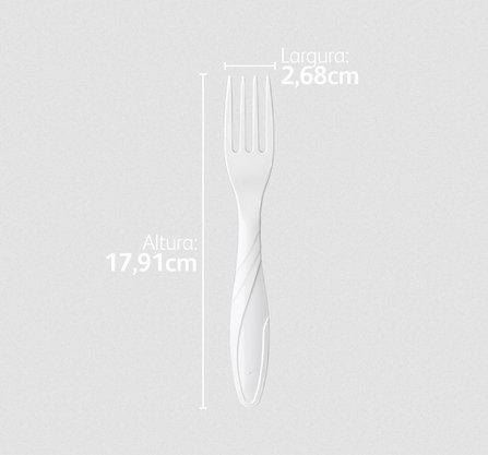 Garfo Extra Forte Churrasco Branco com 20 un. - Strawplast