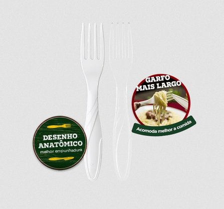 Garfo Extra Forte Churrasco Branco com 20 un. - Strawplast