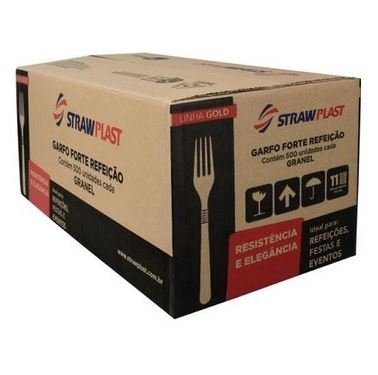 Garfo Forte Branco com 500 unidades – Strawplast